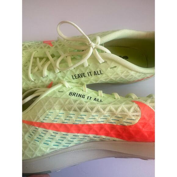 Nike Zoom Rival Distance XC5 Track Spikes Men’s 13 Volt Green Orange Sprint Shoe - Picture 6 of 7